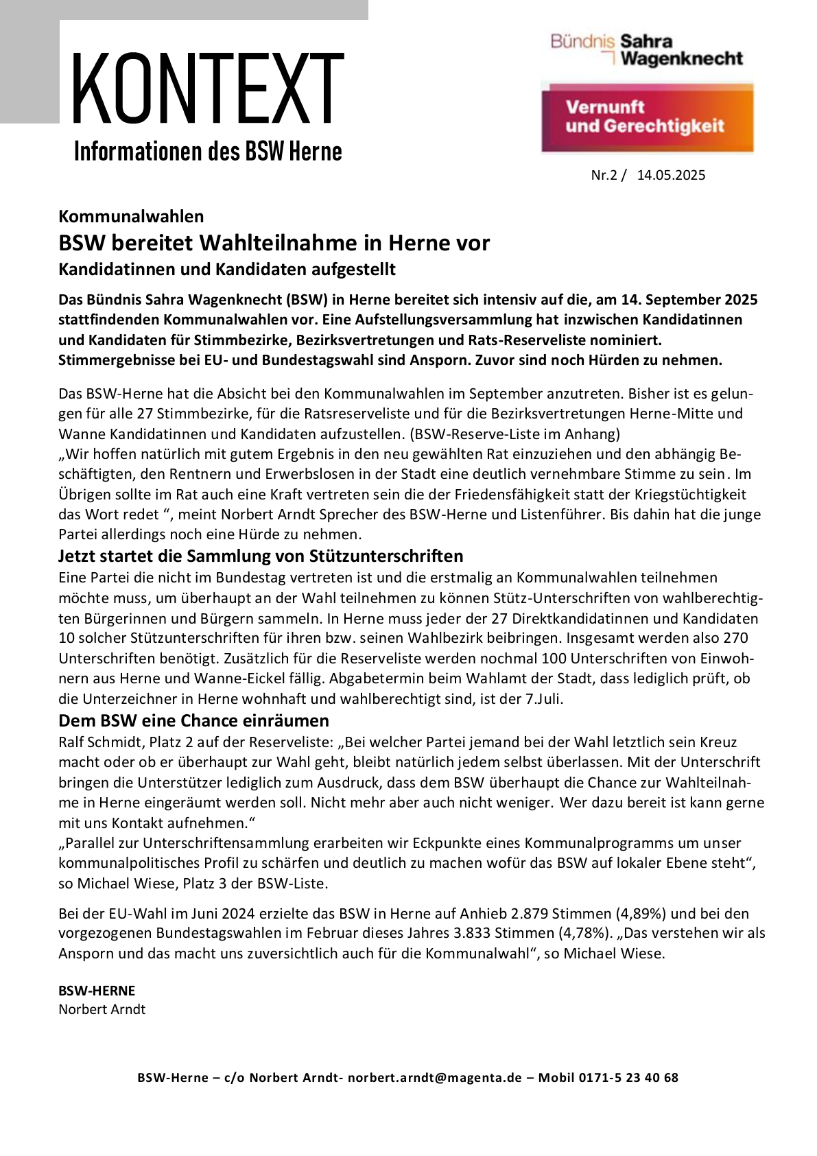 PDF-Seite 1 von September 2025 stattfindenden Kommunalwahlen vor.