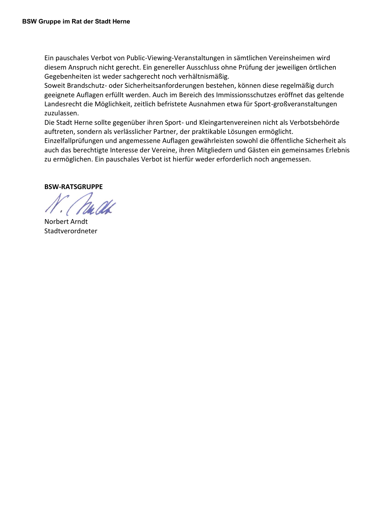 PDF-Seite 2 von Antrag zur Sitzung des Rates der Stadt Herne am 14.07.2026 hier: Public Viewing in und außerhalb Vereinsheimen ermöglichen