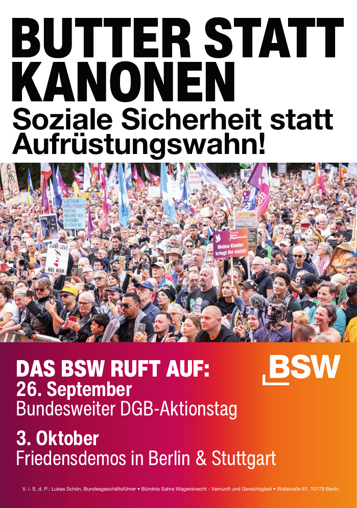 Vorschau der ersten Seite: BUTTER STATT KANONEN Soziale Sicherheit statt Aufrüstungswahn!